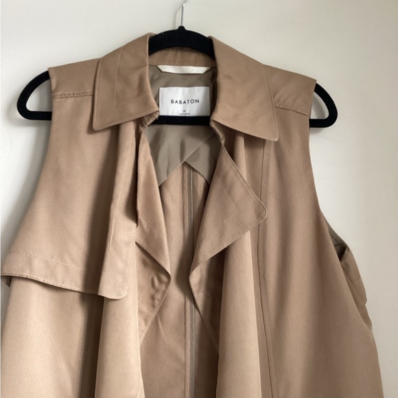 BABATON McKinley Vest Womens Medium Camel Trench Quiet Luxury Layering - Picture 2 of 14